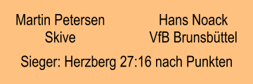 Martin Petersen Skive  Hans Noack VfB Brunsbüttel Sieger: Herzberg 27:16 nach Punkten