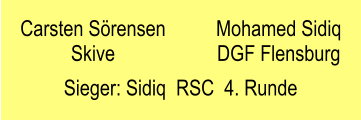 11 Carsten Sörensen Skive Mohamed Sidiq DGF Flensburg Sieger: Sidiq  RSC  4. Runde